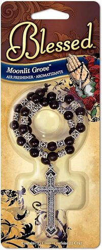 Blessed Rosary with Metal Cross Car Air Freshener, Moonlight Groove Scent in Saudi Arabia