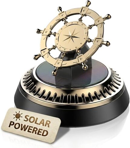 Solar Dashboard Spinner, Sun Powered Kinetic Car Diffuser Decoration, Automotive Accessories, Home Office Desk, Spring Birthday Gift Exchange, Fragrance & Aroma Cores Sold Separately (Captain's Wheel) in Saudi Arabia