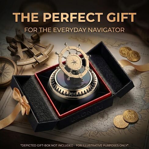 Solar Dashboard Spinner, Sun Powered Kinetic Car Diffuser Decoration, Automotive Accessories, Home Office Desk, Spring Birthday Gift Exchange, Fragrance & Aroma Cores Sold Separately (Captain's Wheel) in Saudi Arabia