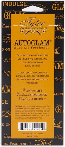 Tyler Candle Limelight Autoglam Ivory And Gold 4.5 x 3 Auto Air Freshener Mirror Hanger, Pack of 6 in Kuwait