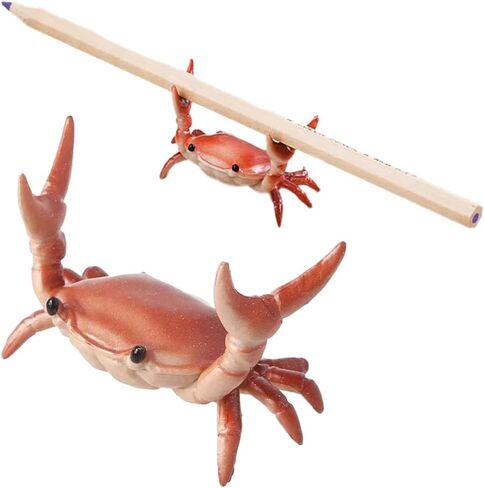 1Pc Red Desk Crab Pen Holder, Creative Weightlifting Crab Pen Stand, Funny Desk Decor Supplies Holders, Pencil Holders in Saudi Arabia