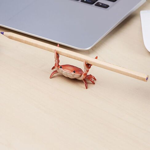 1Pc Red Desk Crab Pen Holder, Creative Weightlifting Crab Pen Stand, Funny Desk Decor Supplies Holders, Pencil Holders in Saudi Arabia