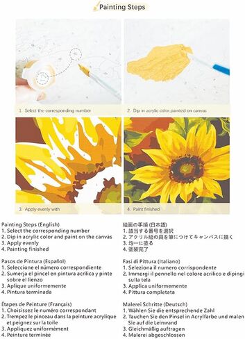 Wildflower Girl Paint by Numbers Kit for Adults - DIY Young Girl in Flower Field Painting on Canvas 16x20In, Acrylic Paint Set, Suitable for Beginners, Art for Home Decoration or Gifts in Kuwait
