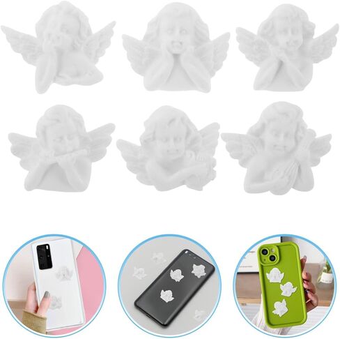 EXCEART 30Pcs Little Angel Resin Embellishments for Phone Case Accessories DIY Craft Decorations for Mobile Cover and Scrapbooking in Saudi Arabia
