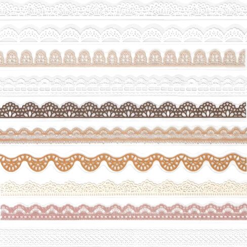 Lace Stickers, 80 Pcs Vintage Transparent Lace Embellishments Stickers for Scrapbooking, Wedding Invitations, Planners, Card Making, Junk Journal Supplies in Kuwait
