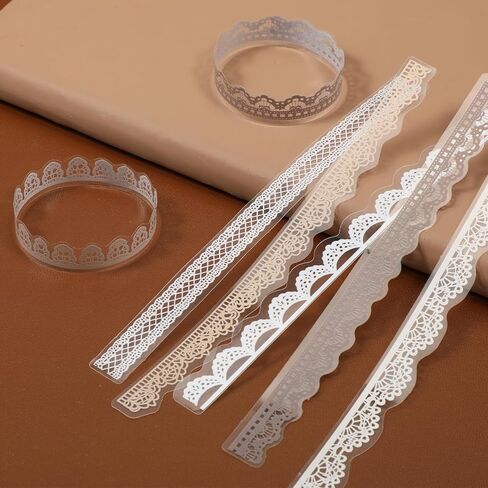 Lace Stickers, 80 Pcs Vintage Transparent Lace Embellishments Stickers for Scrapbooking, Wedding Invitations, Planners, Card Making, Junk Journal Supplies in Kuwait