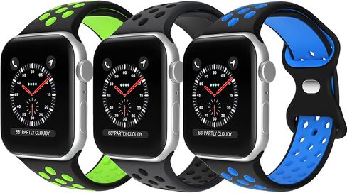[2 Pack] Sport Band for Kids Apple Watch Band 38mm 40mm 41mm & 42mm 44mm 45mm 49mm,Soft Breathable Silicone Smartwatch Band for iWatch Series 9/8/7/6/5/4/3/2/1/SE/SE2/Ultra 2/Ultra,Kids Size for Small Wrist in Saudi Arabia