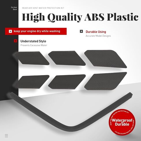 Rear Dry Bay Vent Block Compatible with 2020-2024 Chevy Chevrolet Corvette C8 Engine Bay Air Vent Inserts for Car Washing Hatch Hood Wash Cover Window Spoiler Plastic(ABS) Unfinished Black in Kuwait