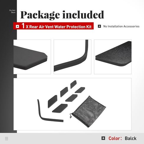 Rear Dry Bay Vent Block Compatible with 2020-2024 Chevy Chevrolet Corvette C8 Engine Bay Air Vent Inserts for Car Washing Hatch Hood Wash Cover Window Spoiler Plastic(ABS) Unfinished Black in Kuwait