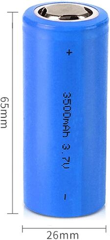 3.7V 5000mAh 26 * 65mm Rechargeable Battery NI-MH Flat Top Battery for Headlamp,LED Flashlight,Mini Fans etc.(2Pack,1.02 * 2.56Inch) in Kuwait