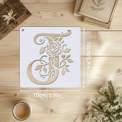 استنسل حروف مقاس 10.16 سم، استنسل حرفي للأرقام، 36 قطعة من قوالب رسم الحروف الأبجدية البلاستيكية القابلة لإعادة الاستخدام للنسيج، DIY in Kuwait