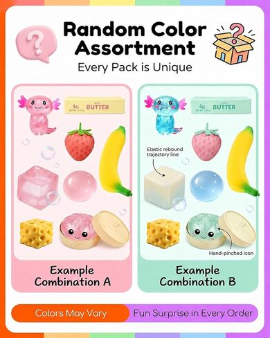9 Pack Squishy Squeeze Toys Set Slow Rising Squishies Classic Slow-Rise Packs of Strawberry Dumpling Banana Butter Cheese Coconut Oil Different Designs Sugar Stretchy Desk Office Daily Use in Kuwait
