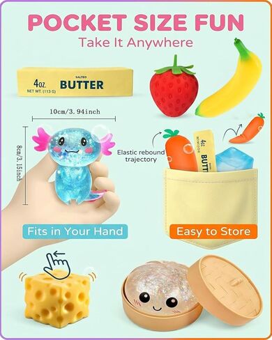 9 Pack Squishy Squeeze Toys Set Slow Rising Squishies Classic Slow-Rise Packs of Strawberry Dumpling Banana Butter Cheese Coconut Oil Different Designs Sugar Stretchy Desk Office Daily Use in Kuwait