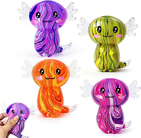 6PC Valentines Day Gifts for Kids Classroom,Axolotl Squishy Fidget Stress Ball,Stress Balls for Adults & Kids ,Stress Relief Party Favors Funny Sensory Toys for Autism,ADHD, Birthday, Office in Kuwait