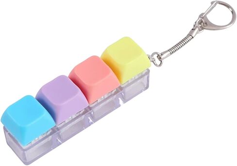 Keyboard Fidget Toy, Fidget Keyboard Clicker,Keyboard Keychain of 4 Colors Decompression Keycap Button Stress Relief Gifts for Adult in Saudi Arabia