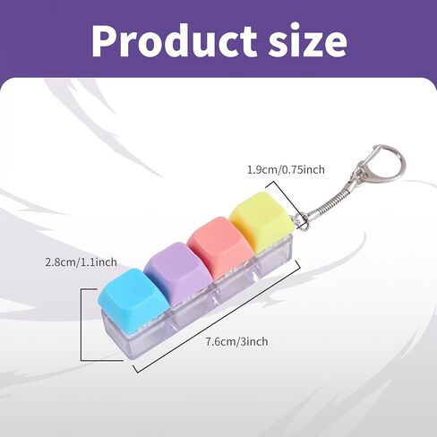 Keyboard Fidget Toy, Fidget Keyboard Clicker,Keyboard Keychain of 4 Colors Decompression Keycap Button Stress Relief Gifts for Adult in Saudi Arabia
