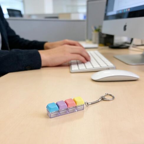 Keyboard Fidget Toy, Fidget Keyboard Clicker,Keyboard Keychain of 4 Colors Decompression Keycap Button Stress Relief Gifts for Adult in Saudi Arabia