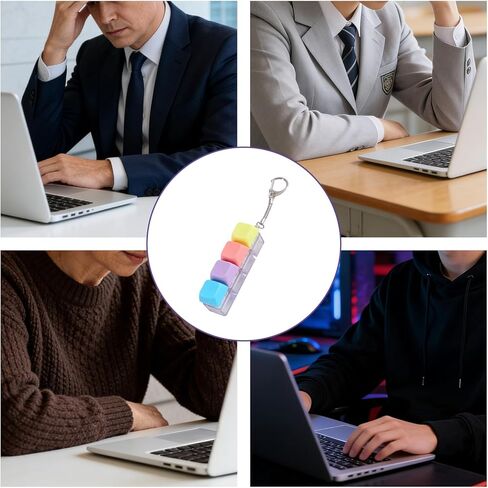 Keyboard Fidget Toy, Fidget Keyboard Clicker,Keyboard Keychain of 4 Colors Decompression Keycap Button Stress Relief Gifts for Adult in Saudi Arabia