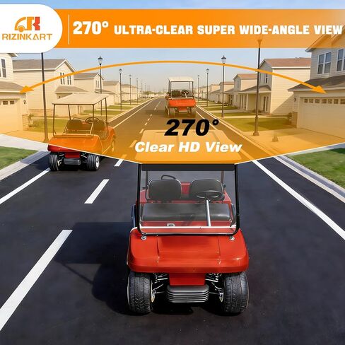 Rizinkart ， Universal Golf Cart 4 Panel Mirror لسيارة Yamaha Ezgo Club ، يسهل تثبيتها ، 35.8 بوصة الزاوية العريضة القضاء in Saudi Arabia