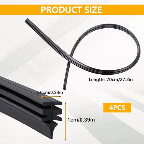 4Pcs Car Windshield Wiper Blade Strips, 28" Rubber Boneless Wiper Blade Refill Replacement,Adjustable Wiper Blade Inserts Universal for SUV Truck Van in Saudi Arabia