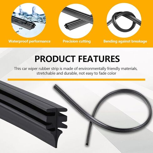 4Pcs Car Windshield Wiper Blade Strips, 28" Rubber Boneless Wiper Blade Refill Replacement,Adjustable Wiper Blade Inserts Universal for SUV Truck Van in Saudi Arabia