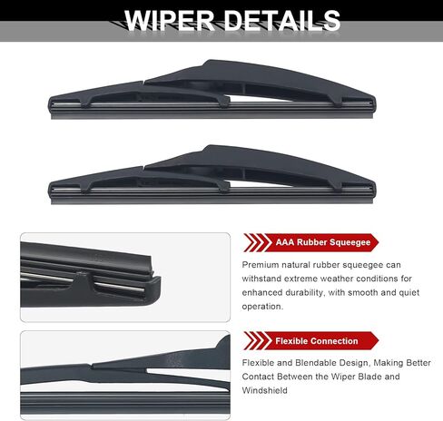 8'' Rear Wiper Blade for Scion XD 2008-2013, Lexus CT-200h 2011-2017, Toyota Prius C 2012-2019 Back Windshield Wiper-2PCS in Kuwait