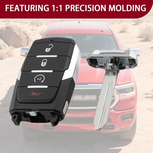 Key Fob Case Replacement for Ram 1500 2019 2020 2021 2022 2023, Replace Part 68291687 FCC ID: OHT-4882056, 4-Button Empty Remote Shell Cover (No Electronics) - Durable & Easy to Installl in Saudi Arabia
