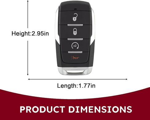 Key Fob Case Replacement for Ram 1500 2019 2020 2021 2022 2023, Replace Part 68291687 FCC ID: OHT-4882056, 4-Button Empty Remote Shell Cover (No Electronics) - Durable & Easy to Installl in Saudi Arabia