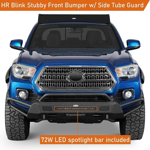 Hooke Road 3rd Gen Tacoma Front Bumper Tube Bull Bar for 2016-2023 Toyota Tacoma, Steel Stubby Bumper with Winch Mount, Grille Guard, LED Light Bar in Kuwait