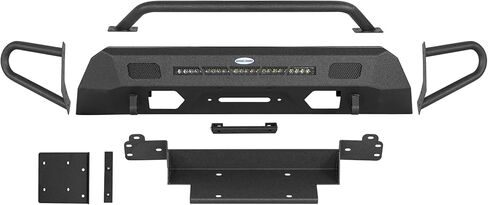 Hooke Road 3rd Gen Tacoma Front Bumper Tube Bull Bar for 2016-2023 Toyota Tacoma, Steel Stubby Bumper with Winch Mount, Grille Guard, LED Light Bar in Kuwait