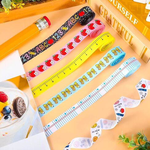 الحوت 6 لفات العودة إلى المدرسة أشرطة Grosgrain 7/8 "30 ياردة النسيج الحرفية الشريط تكوين دفتر حاكم قلم رصاص القوس التفاح الشريط لإكليل القوس هدية التفاف ديكور الحفلات in Kuwait
