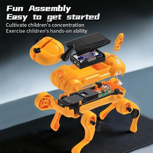 Robot Dog, 2026 New AI Voice Command, 13 Fun Interactive Functions Intelligent Programmable Kids Robotic Puppy, DIY Assembly, Singing Dancing Walking Robot Dog Toy, Yellow in Kuwait
