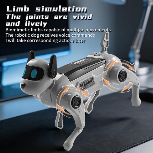 Robot Dog, 2026 New AI Voice Command, 13 Fun Interactive Functions Intelligent Programmable Kids Robotic Puppy, DIY Assembly, Singing Dancing Walking Robot Dog Toy, Yellow in Kuwait