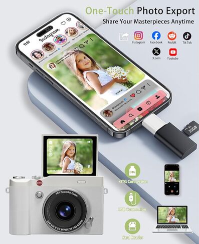 Kids Digital Camera 64MP 1080P 2.4" Flip Screen 32GB SD Card Camera for Kids Girls Toys 3-12 Year Old Girl Gifts in Saudi Arabia