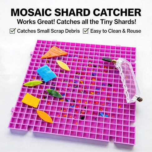 12"x12"Stained Glass Cutting Mat, with Rubber Pads, Breaker Ball & Non-Slip Grip Rings, Modular Stained Glass Grid Mat (Purple-1 Pack) in Saudi Arabia