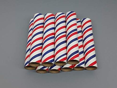 10 أنابيب من الورق المقوى باللون الأحمر/الأبيض/الأزرق من FIREWORKS PYRO، مقاس 1 بوصة × 6 بوصة × 3/32 بوصة in Kuwait