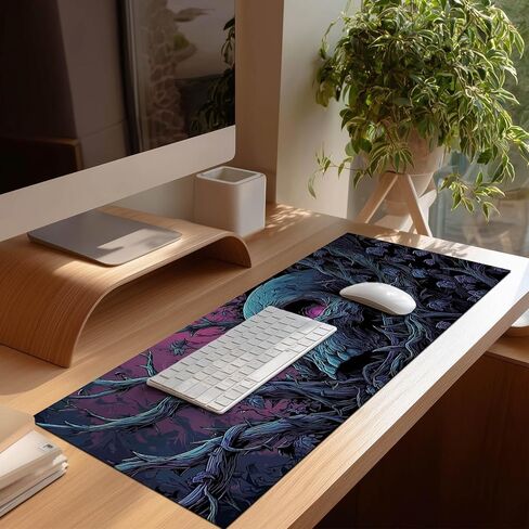 HOMETITUTE XL Mouse Pad Dark Gothic Skull Forest Art Gaming Mousepad 31.5x11.8 Inch Non-Slip Keyboard Desktop Protector Mat Diatomite Large Mouse Pad for Home and Office Desk Accessories in Saudi Arabia