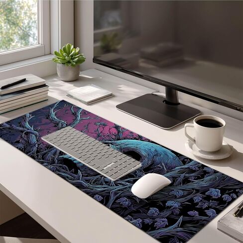 HOMETITUTE XL Mouse Pad Dark Gothic Skull Forest Art Gaming Mousepad 31.5x11.8 Inch Non-Slip Keyboard Desktop Protector Mat Diatomite Large Mouse Pad for Home and Office Desk Accessories in Saudi Arabia