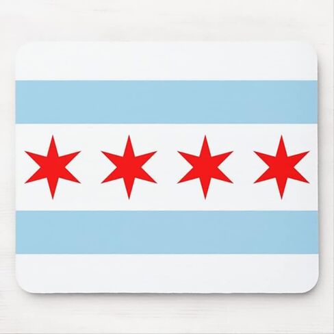 Mouse Pad with Flag of Chicago Computer Mouse Mat Desk Accessories 9.5"x8" Color:Flag of Chicago in Kuwait