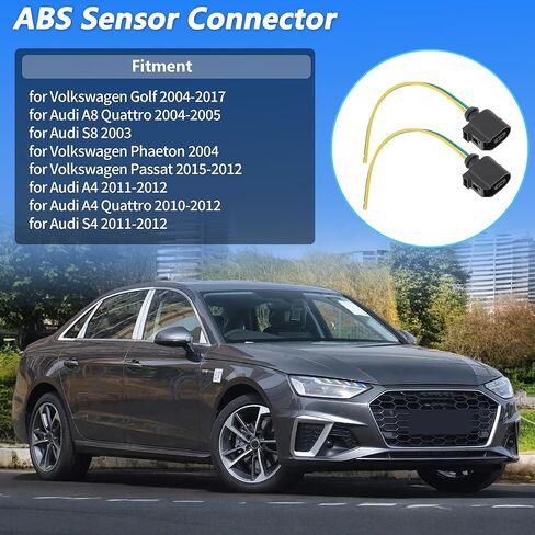 ABS Sensor Connector for Volkswagen Golf 2004-2017 for Audi A4 2011-2012 2 Pin ABS Sensor Pigtail/Socket 6E0973702 Multi-Purpose Pigtail Wiring 2 PCS in Saudi Arabia