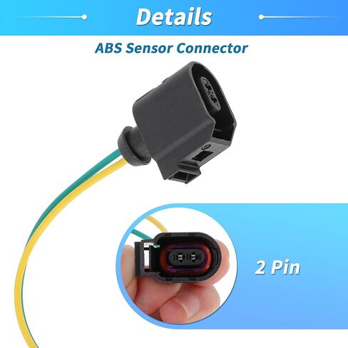 ABS Sensor Connector for Volkswagen Golf 2004-2017 for Audi A4 2011-2012 2 Pin ABS Sensor Pigtail/Socket 6E0973702 Multi-Purpose Pigtail Wiring 2 PCS in Saudi Arabia