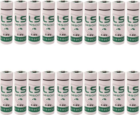 20 Pack LS14500 3.6V AA Battery, Water Electricity Meter PLC Facility Equipment Spare Generic Battery Replacement for TL-5104, TL-5104/S, TL4903, TL4903S (20 Pack Battery) in Saudi Arabia