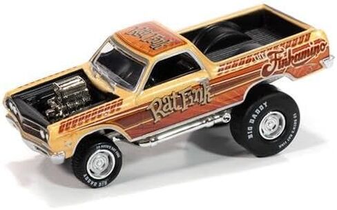Johnny Lightning 1965 El Camino Zinger Finkamino Beige with Graphics Pop Culture 2025 Release 1 1/64 Diecast Model Car JLPC016-JLSP411 in Saudi Arabia