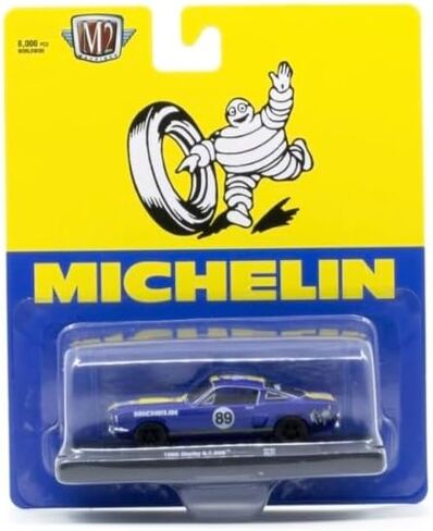 M2 Machines Auto-Drivers Michelin - 1966 Shelby Mustang GT 350 in Blue with Yellow Stripes with Number 89 R132 25-27 in Saudi Arabia