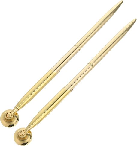 SHINEOFI 2 Sets Gold Metal Ballpoint Pens with Base 0.5mm Nib Signature Desk Pens for Wedding Guest Signing and Office Reception in Saudi Arabia