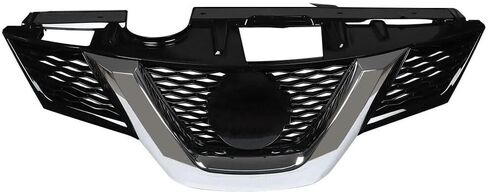 Suitable for Black Front Bumper Grille Compatible with 2014-2016 Nissan Rogue - Mesh Air Grill Replacement Shroud Kit with Chrome Accents in Kuwait