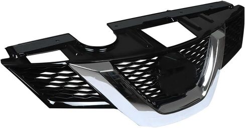Suitable for Black Front Bumper Grille Compatible with 2014-2016 Nissan Rogue - Mesh Air Grill Replacement Shroud Kit with Chrome Accents in Kuwait