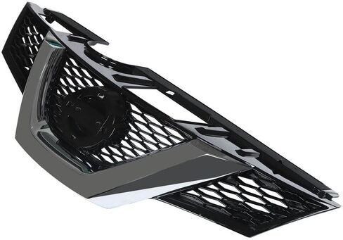 Suitable for Black Front Bumper Grille Compatible with 2014-2016 Nissan Rogue - Mesh Air Grill Replacement Shroud Kit with Chrome Accents in Kuwait