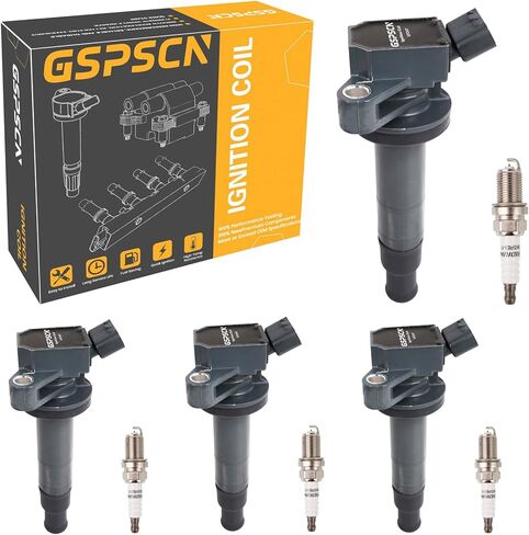 GSPSCN Set of 4 Ignition Coil Pack UF247 and Iridium Spark Plug Compatible with 2000-2008 Toyota Celica GT Corolla Matrix MR2 Spyder丨Chevy Prizm丨Pontiac Vibe 1.8L L4,Replaces# C1249,UF315,5C1074 in Saudi Arabia