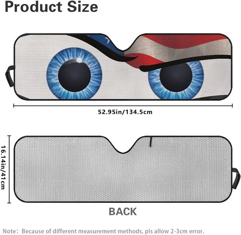 Tuoxiukan Sun Shade for Car Window Front Windshield Sunshade for Jeep Rubicon Sahara TJ JK JKU 2 Door & 4 Door Funny Eyes American Flag Easy to Install Auto Interior Accessories in Kuwait